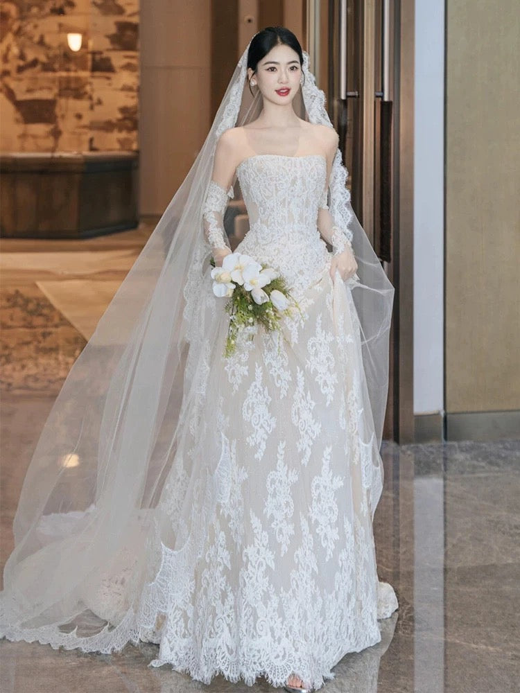 Dear You - 海外インポートウェディングドレス ハイウェストドレス